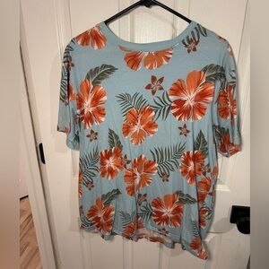 Tropical Floral Print Short Sleeve T-shirt